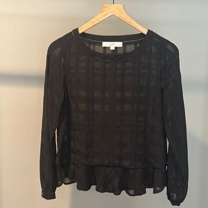 LOFT petite peplum blouse